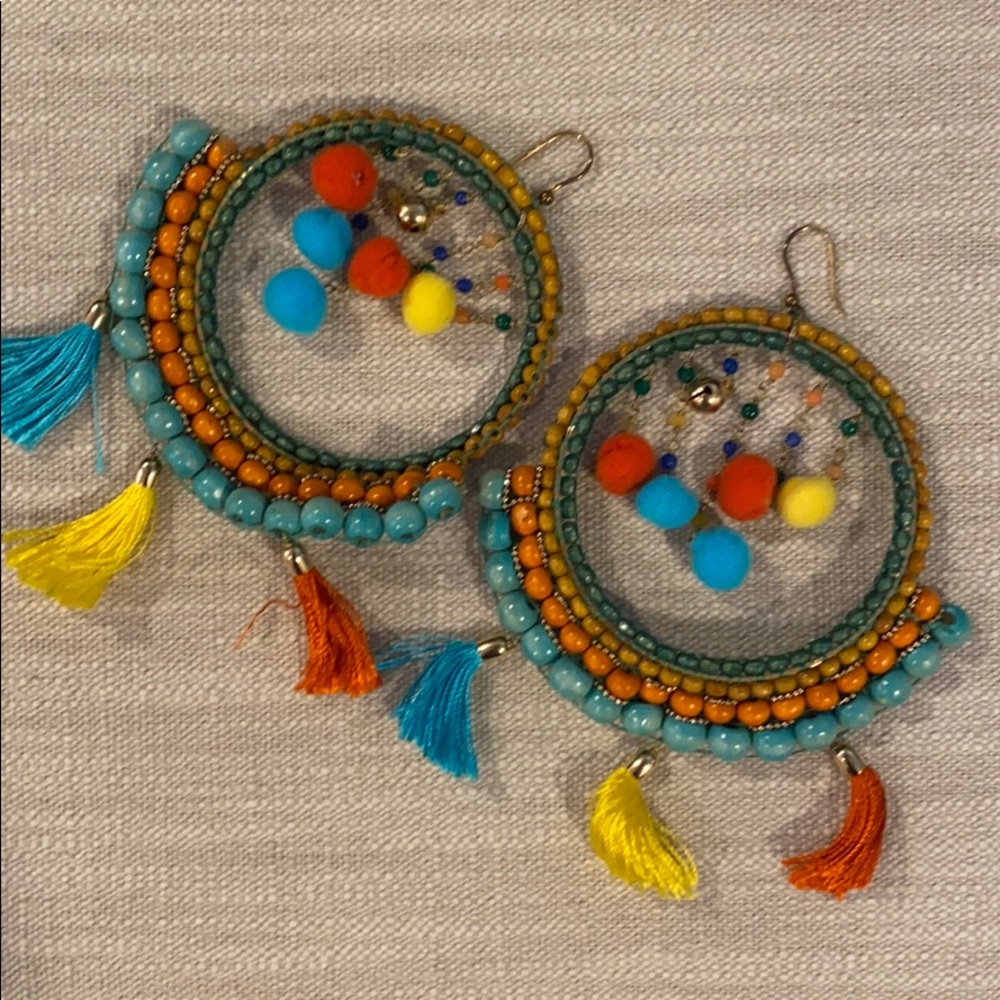 Rosantica- Merida bead and tassel earrings